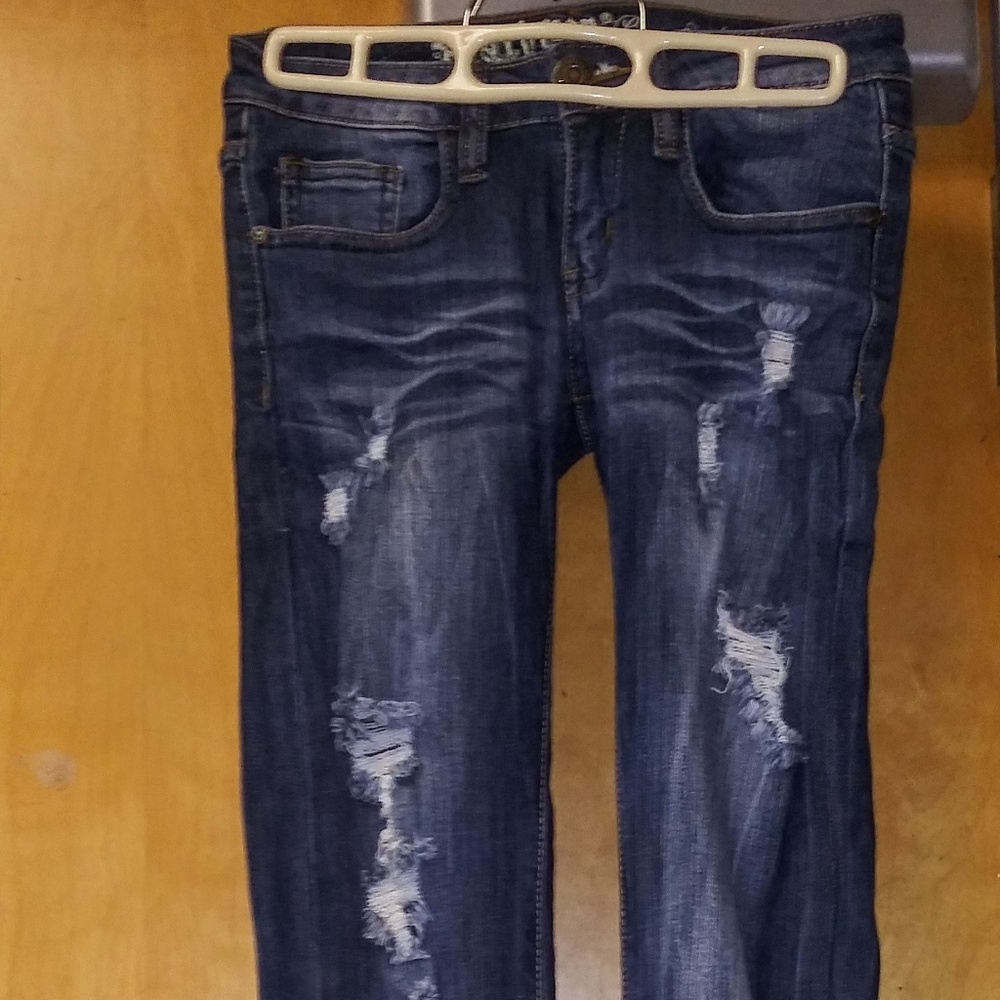 Machine Distressed Jeans NEW NEVER WORN, Full Length